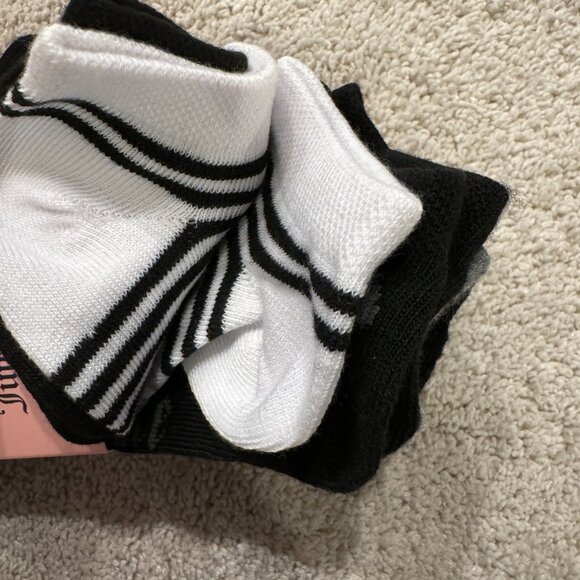 Juicy Couture 6 pack Socks Multipack Women's, Shoe Size 4-10‎ Black White - Picture 9 of 9